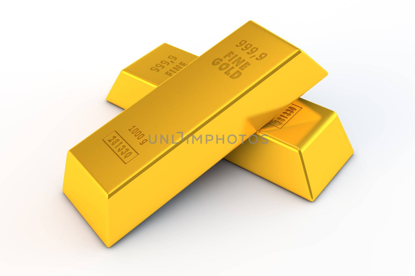 Pair of Gold Bars by PixBox