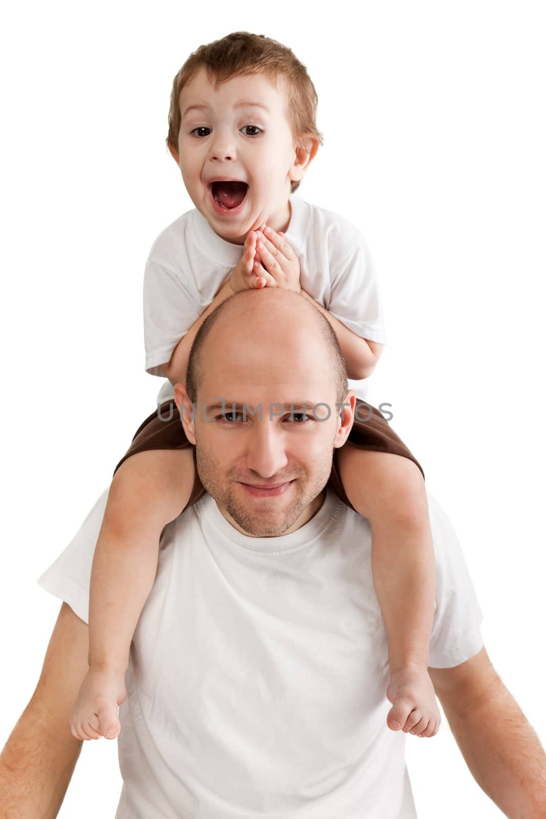 Smiling father and little child - family happiness