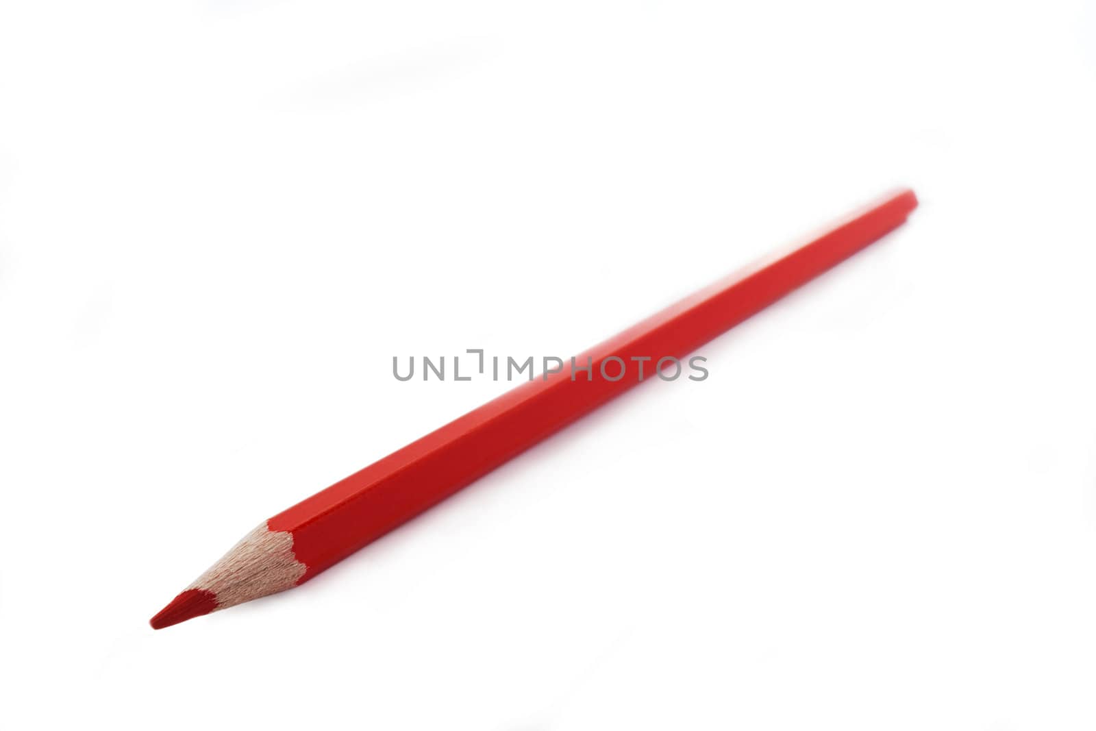 Red pencil isolated on white background