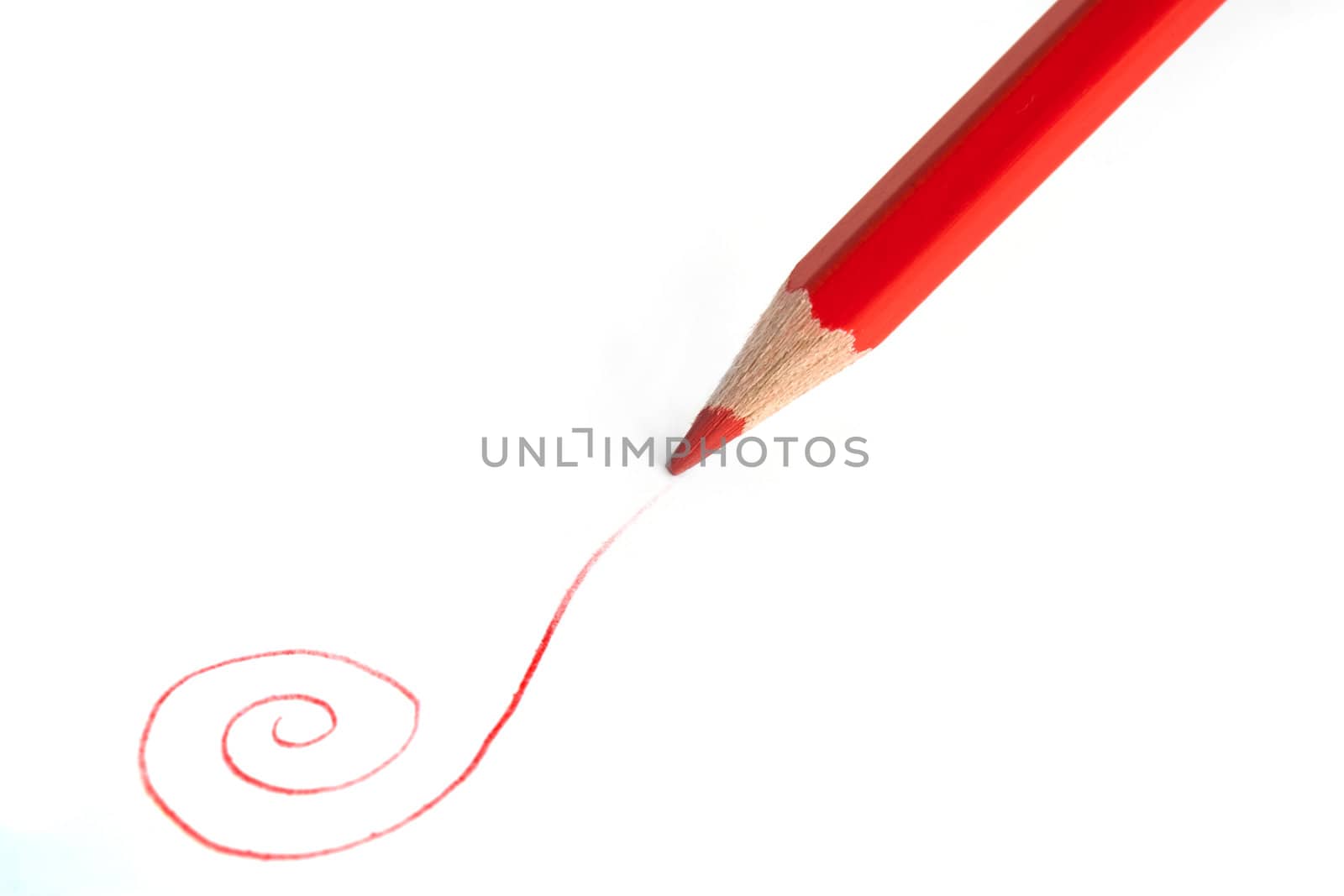 Red pencil isolated on white background