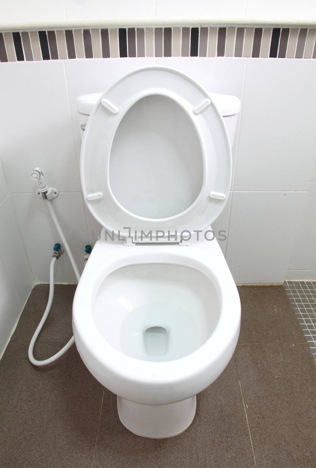 Interior of Toilet seat in bathroom