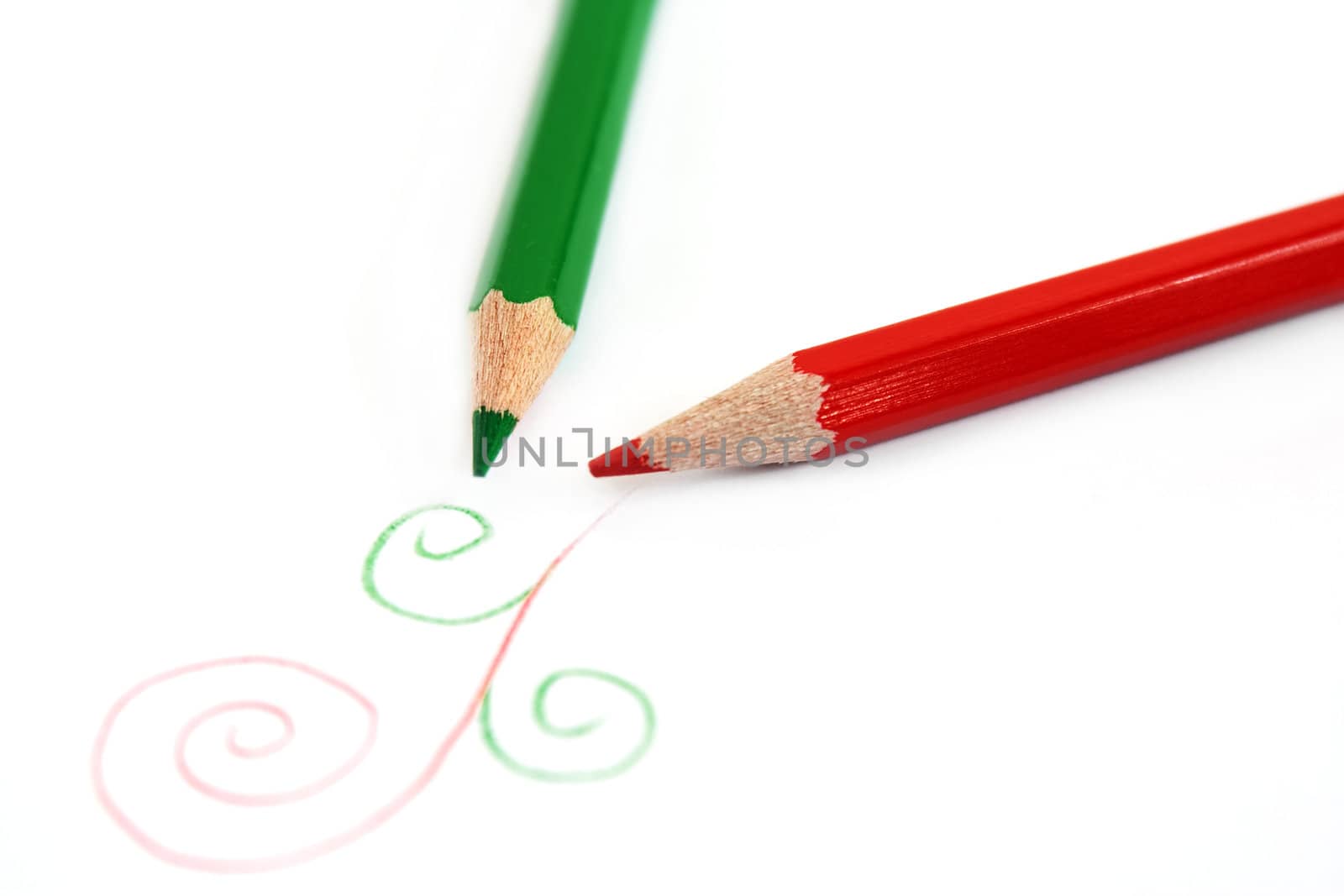 Red and green pencil by vtorous