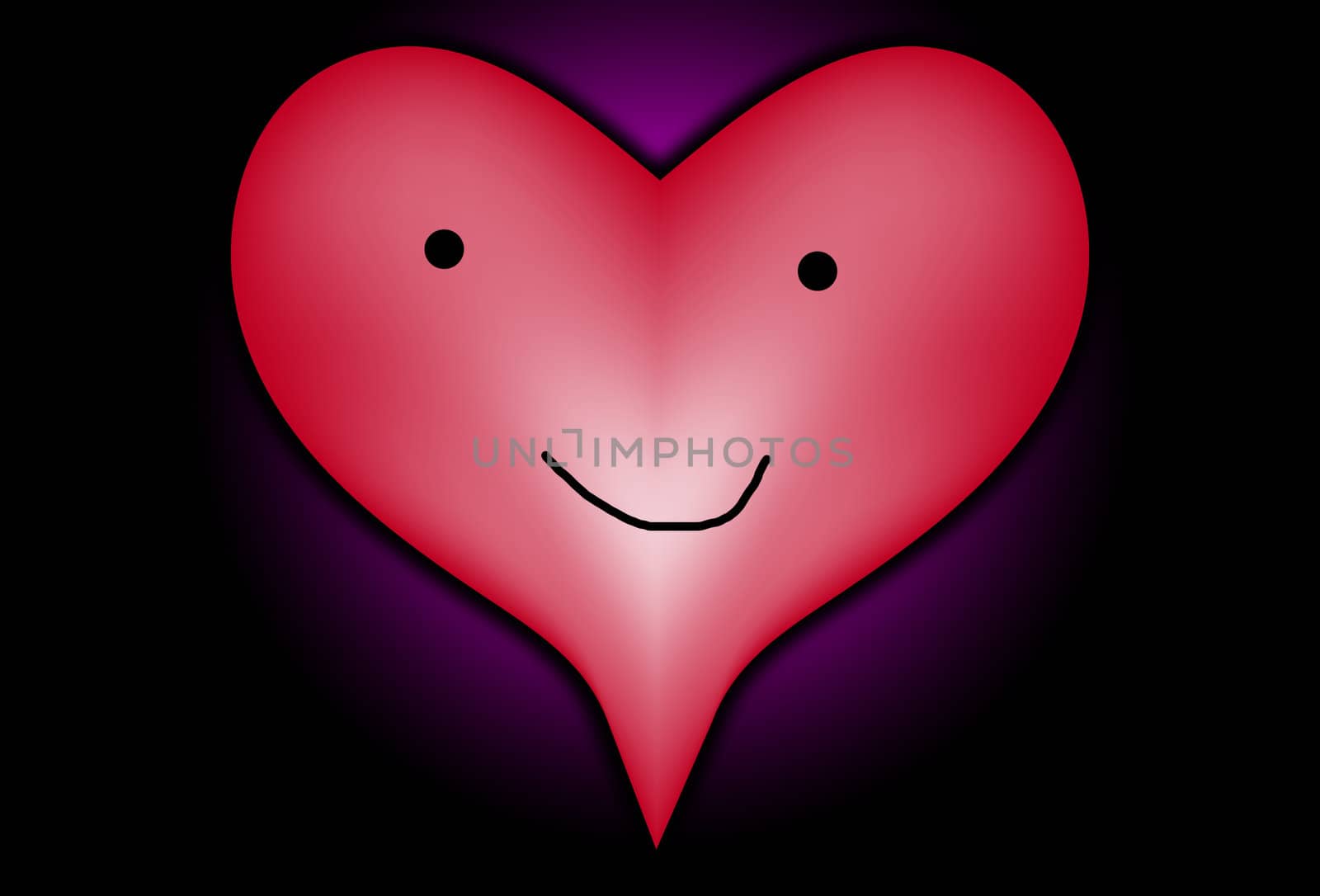 Heart symbol with a smiling face.