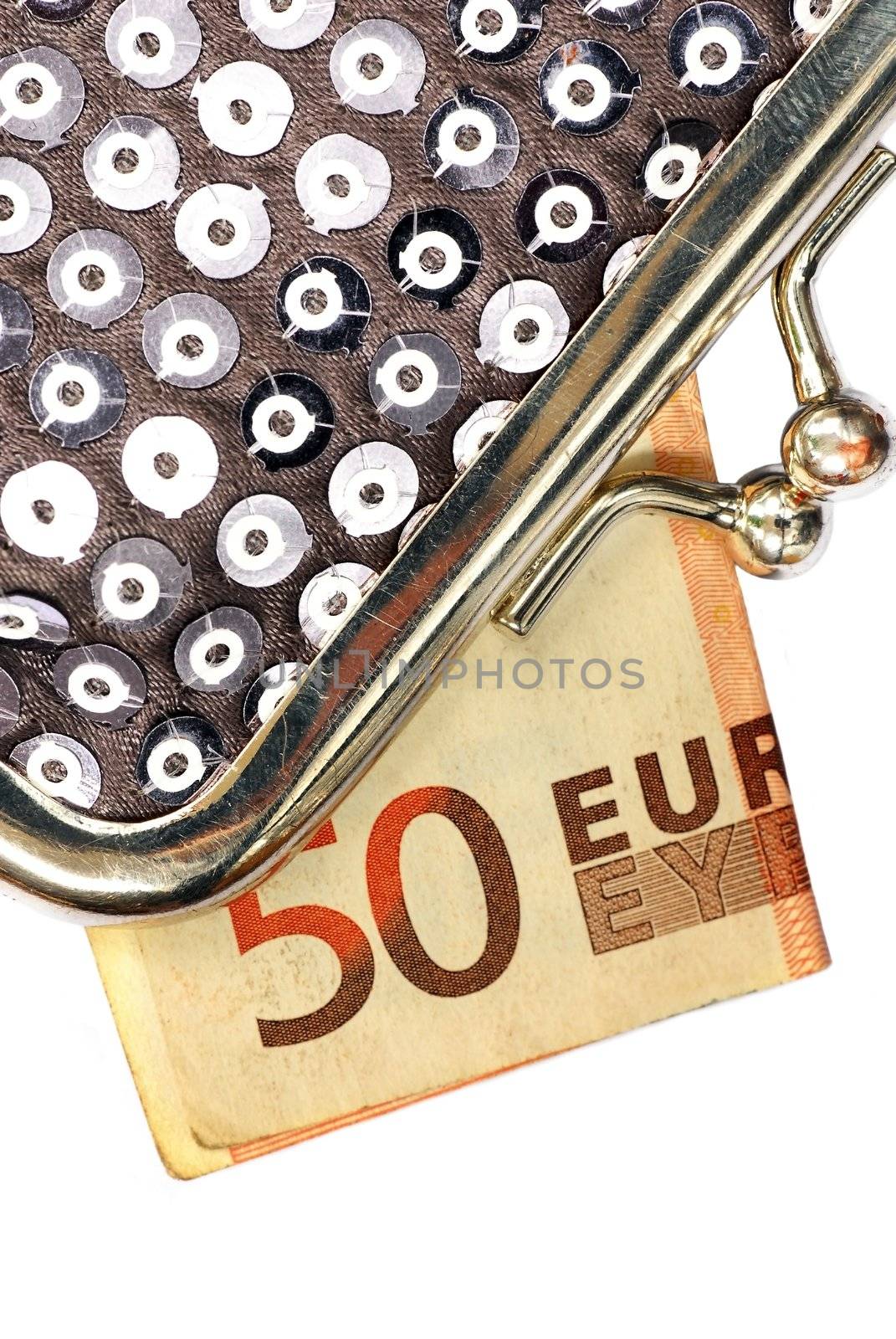 Silver Purse with fifty euros by simply