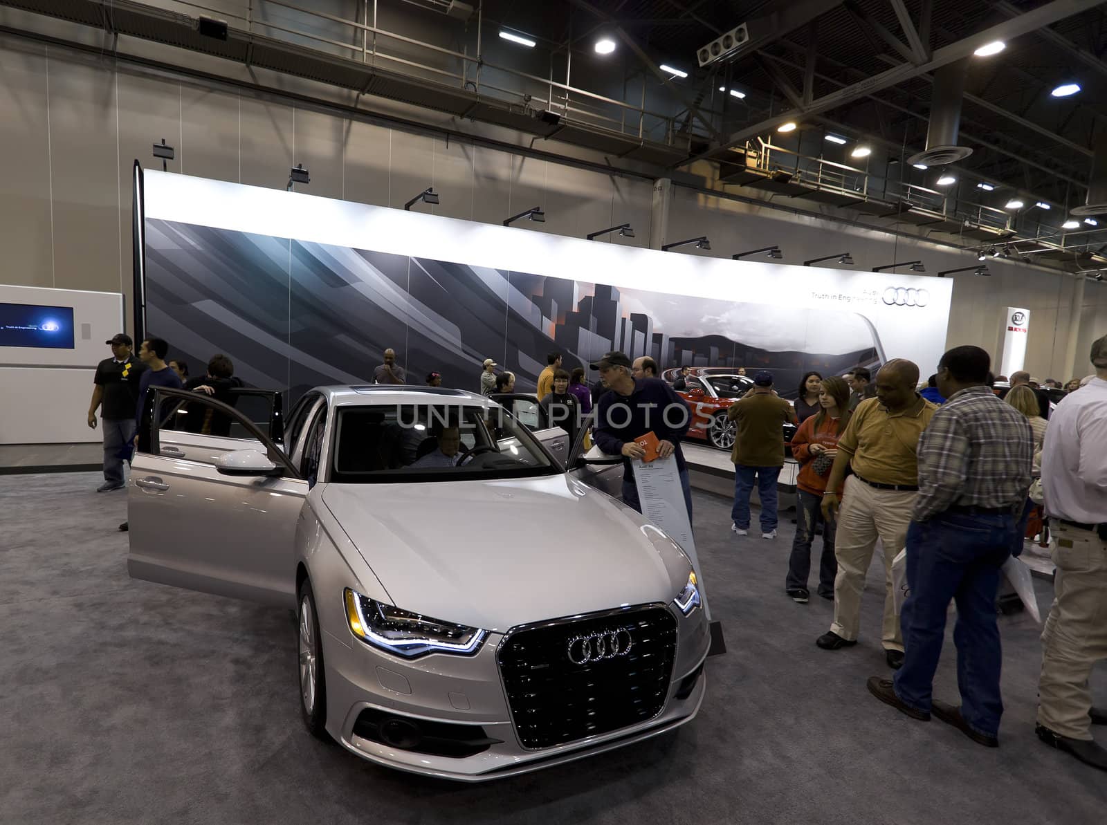 HOUSTON - JANUARY 2012: The 2012 Audi A6 luxury car at the Houston International Auto Show on January 28, 2012 in Houston, Texas.