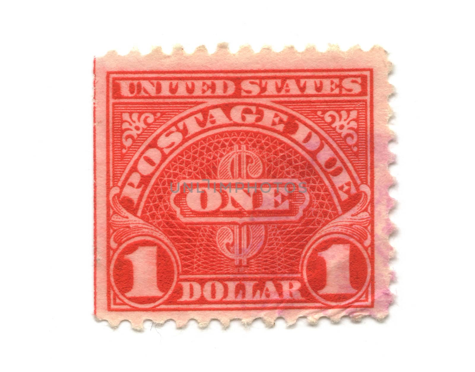 Old postage stamps from USA one Dollar (Due)