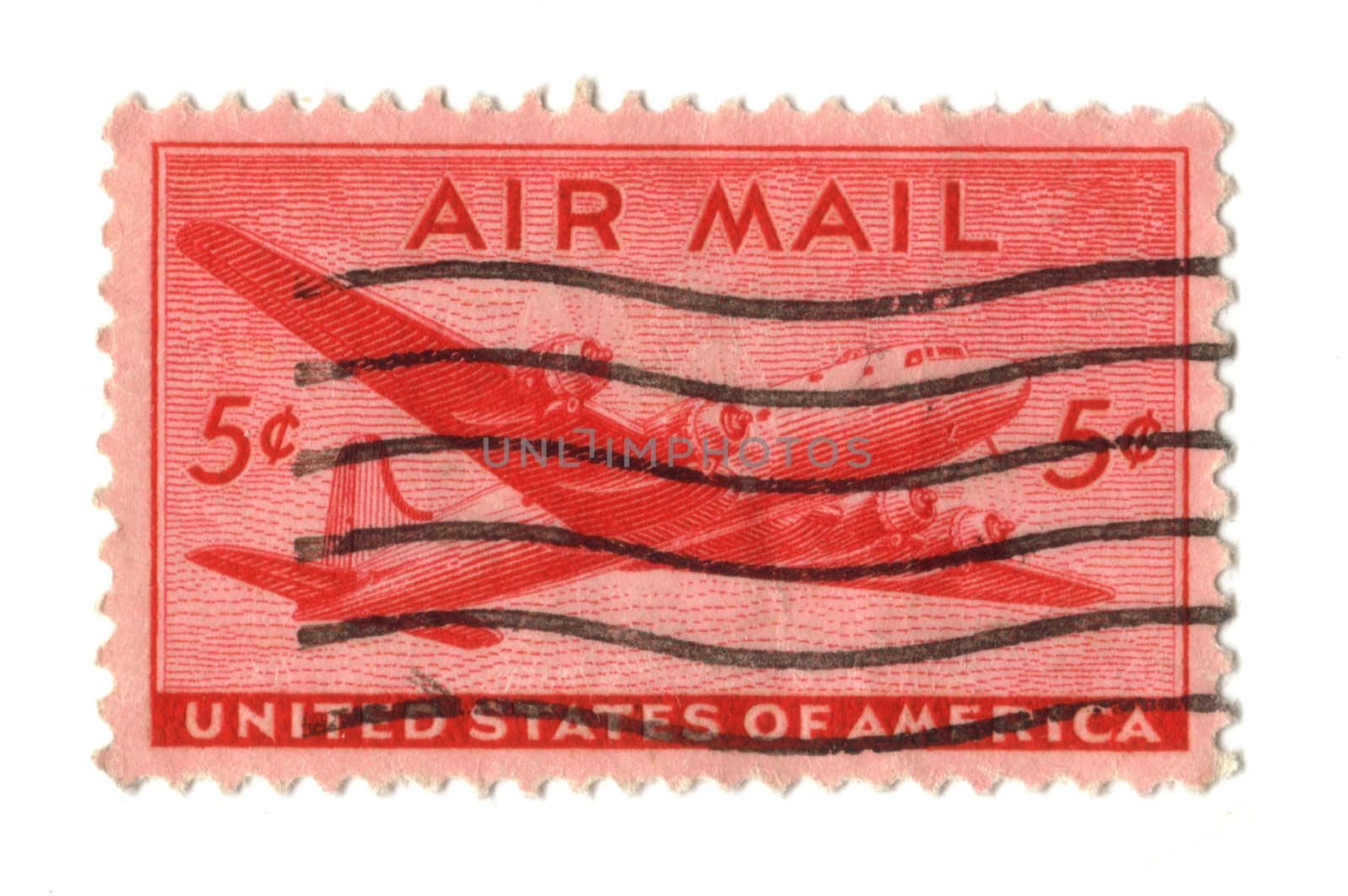 Old postage stamp from USA - 5 cent 