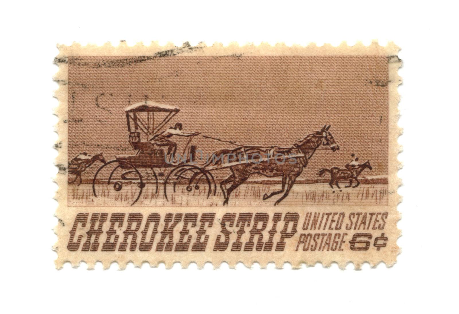 Old postage stamp from USA 6 cent - Cherokee Strip