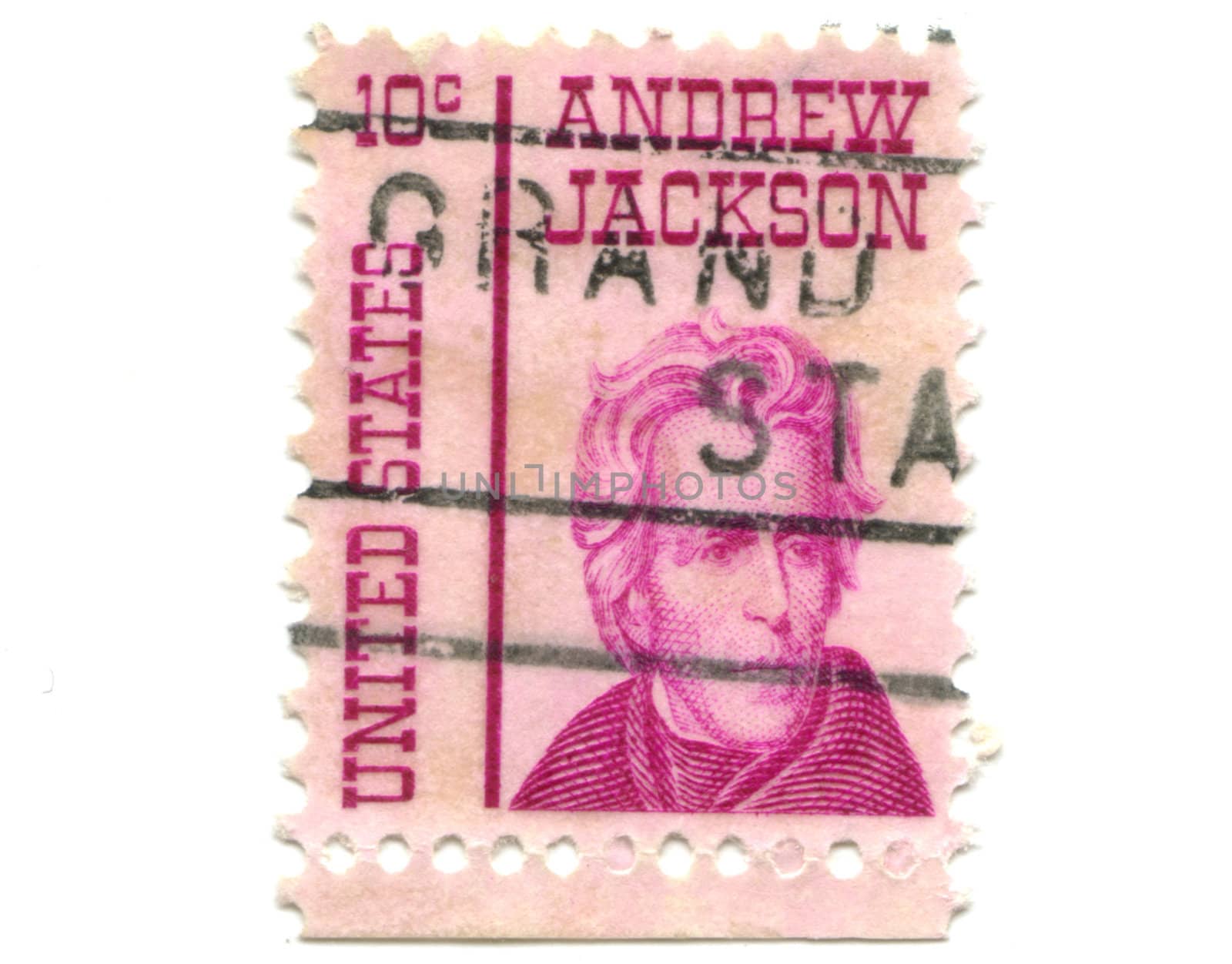 Old postage stamps from USA ten cents - Andrew Jackson