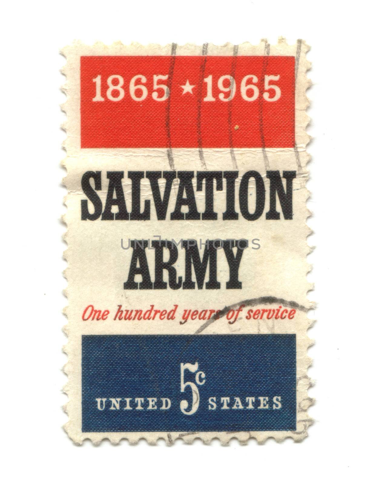 Old postage stamp from USA five cents - Salvation Army