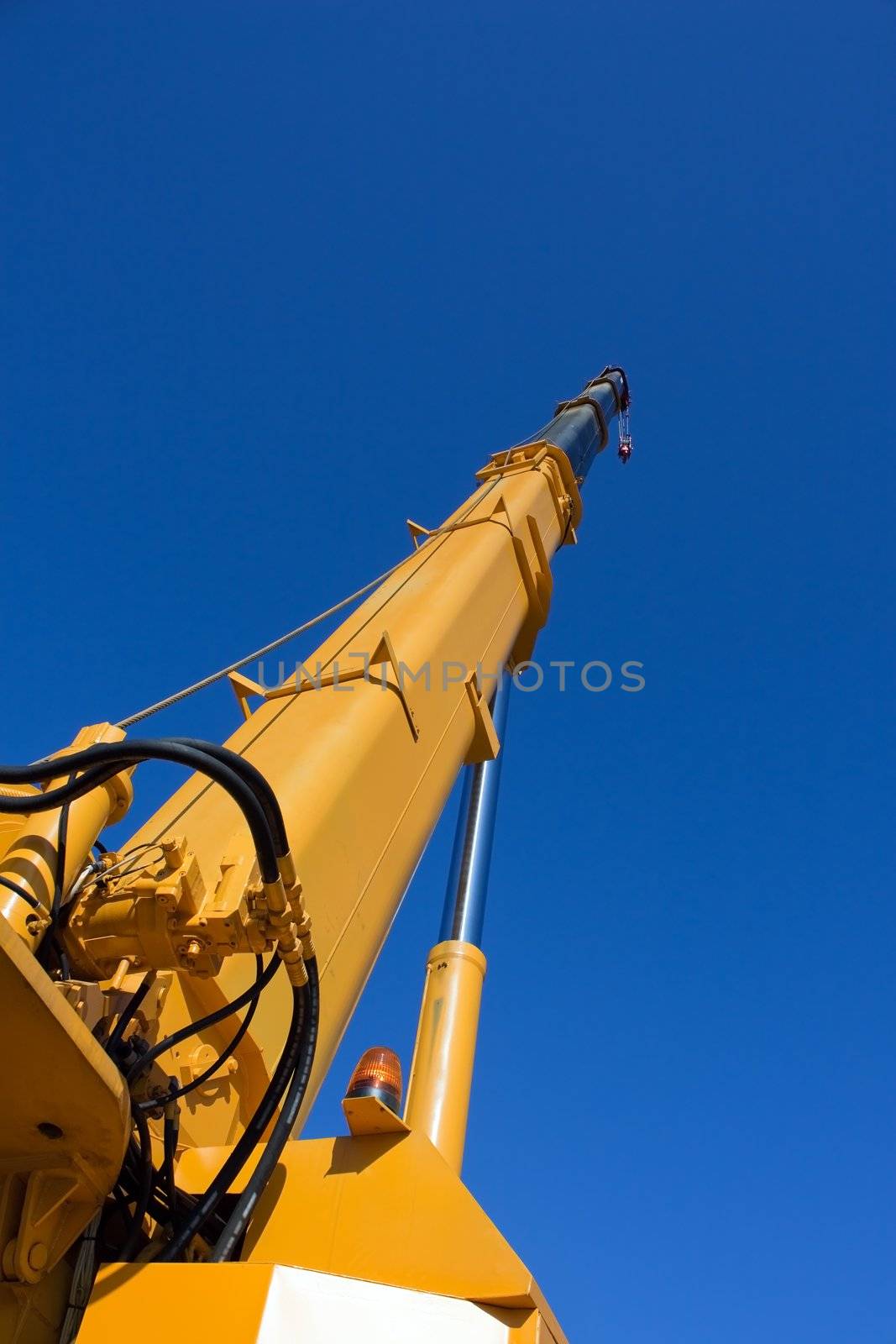 Tower crane with steel hook building metal construction