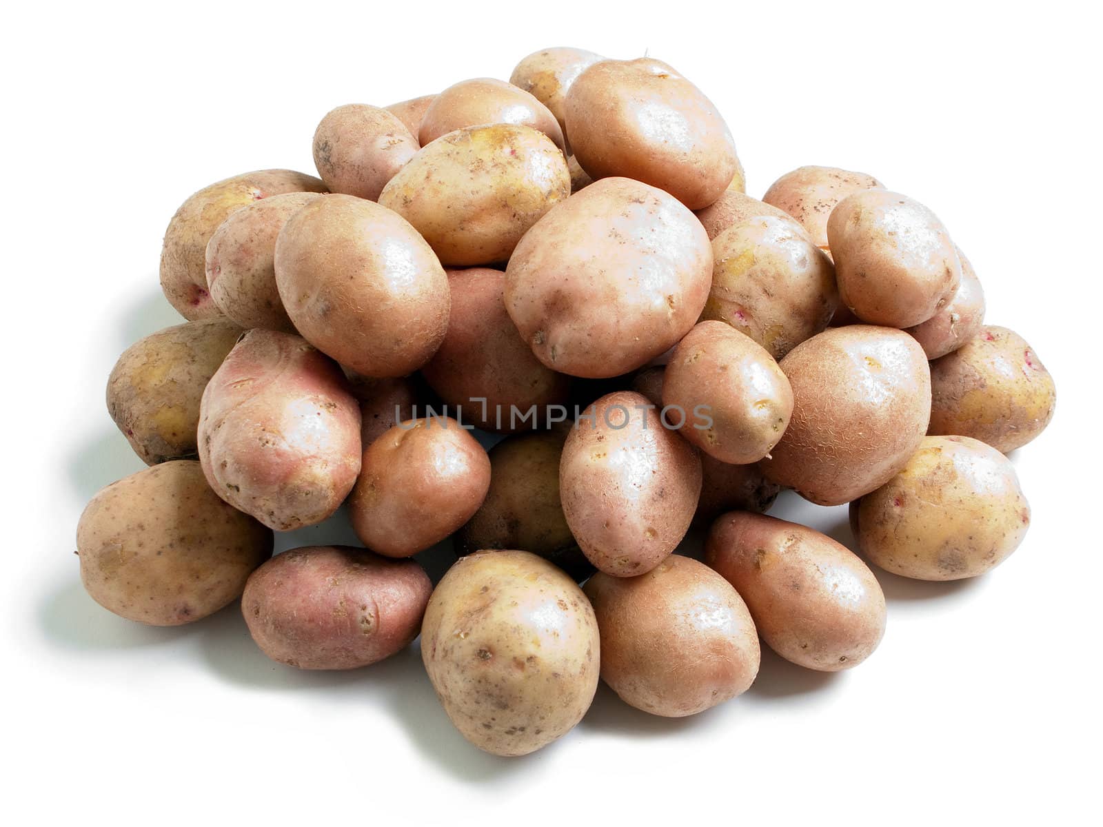 Healthy eating vegetable food - potato on white