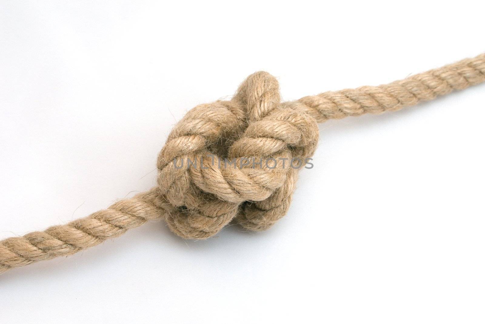 Tied up rope knot isolated on a white background by ia_64