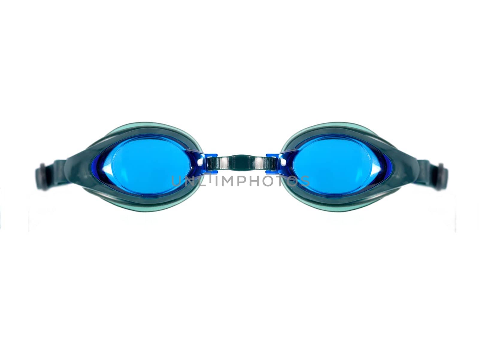 Swimming goggles isolated against a white background
