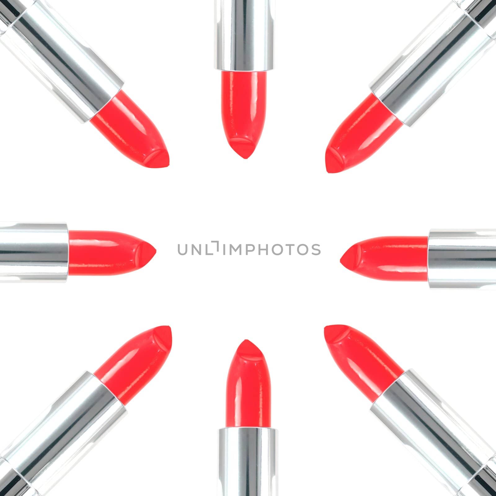 Makeup cosmetics isolated against a white background