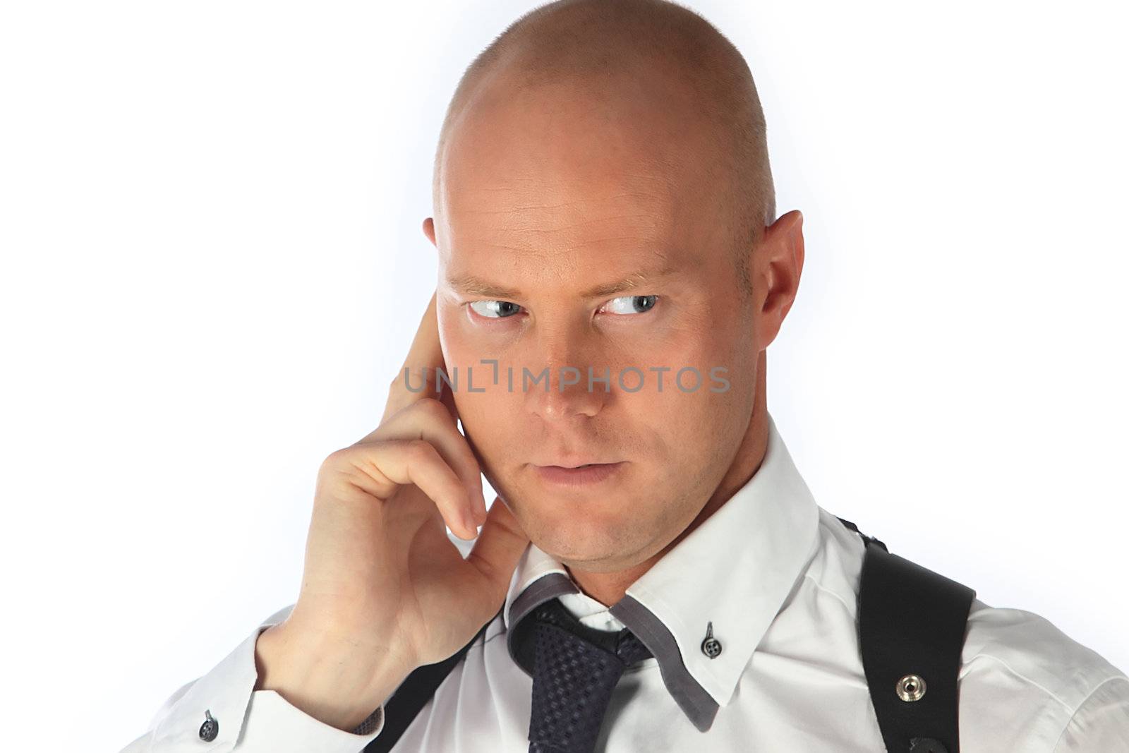 The businessman and the bodyguard with a pistol