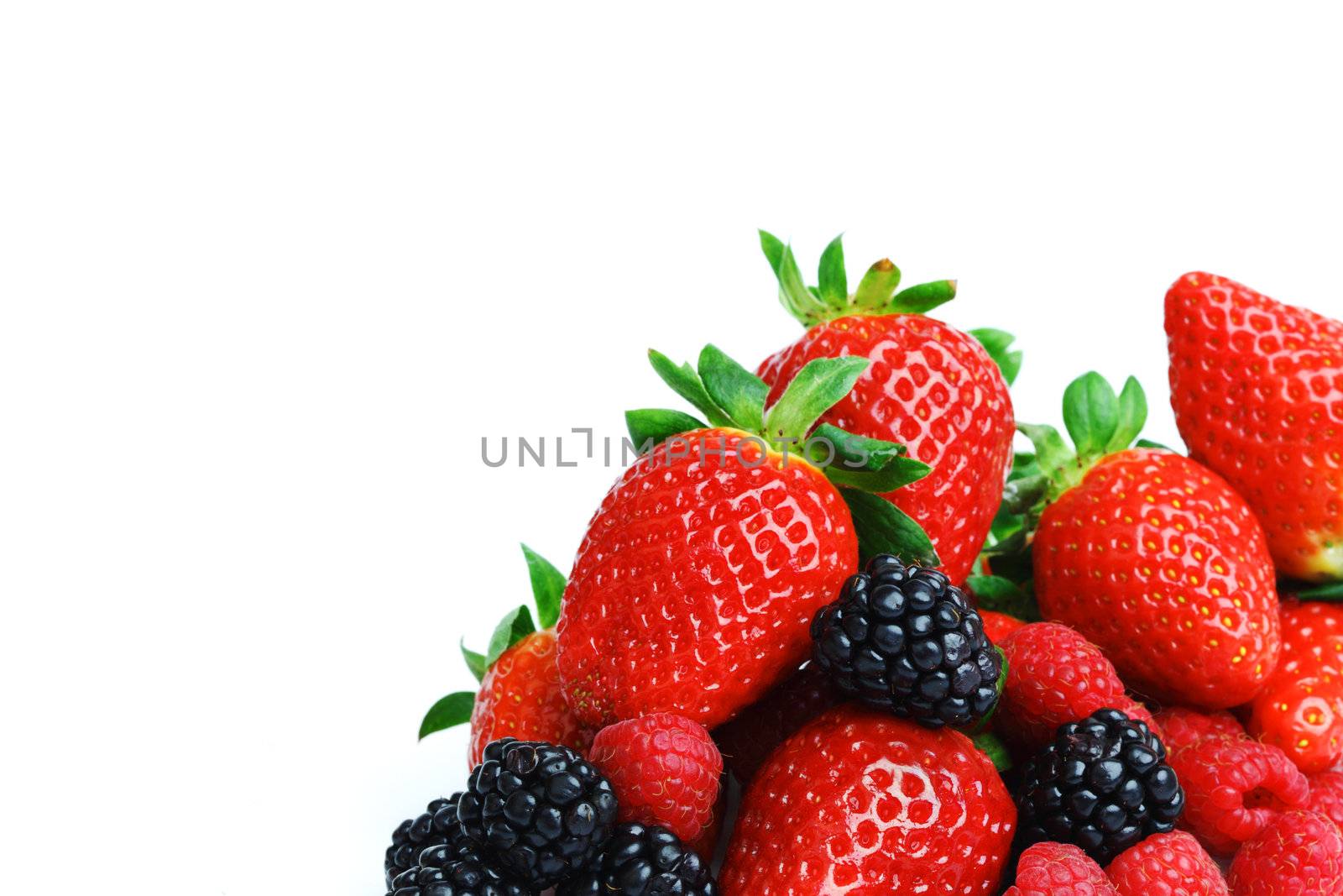 big berry pile isolated on white