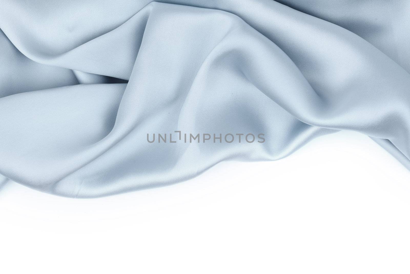  blue satin isolated on white closse up