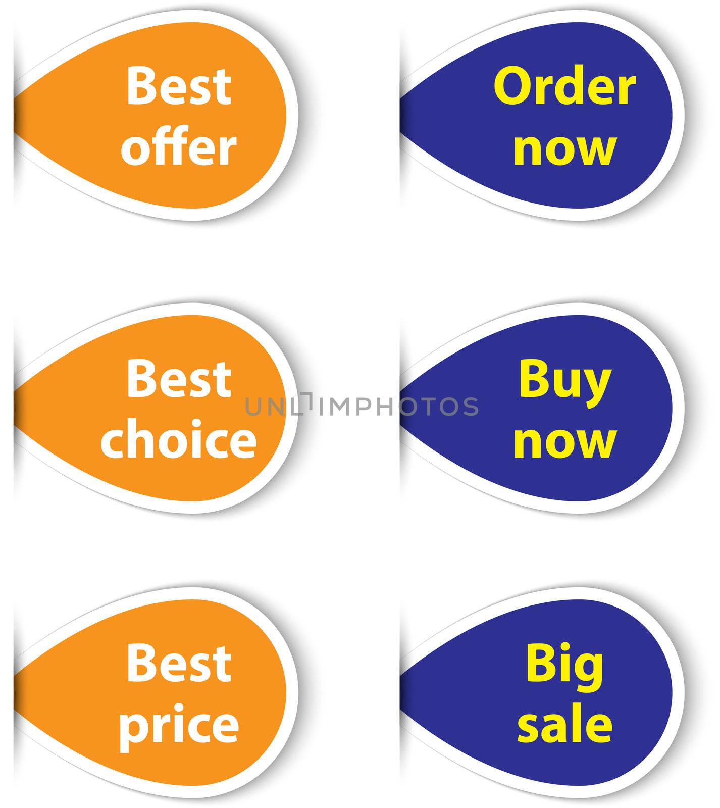 Set of colorful sticky labels for shopping by gorgrigo