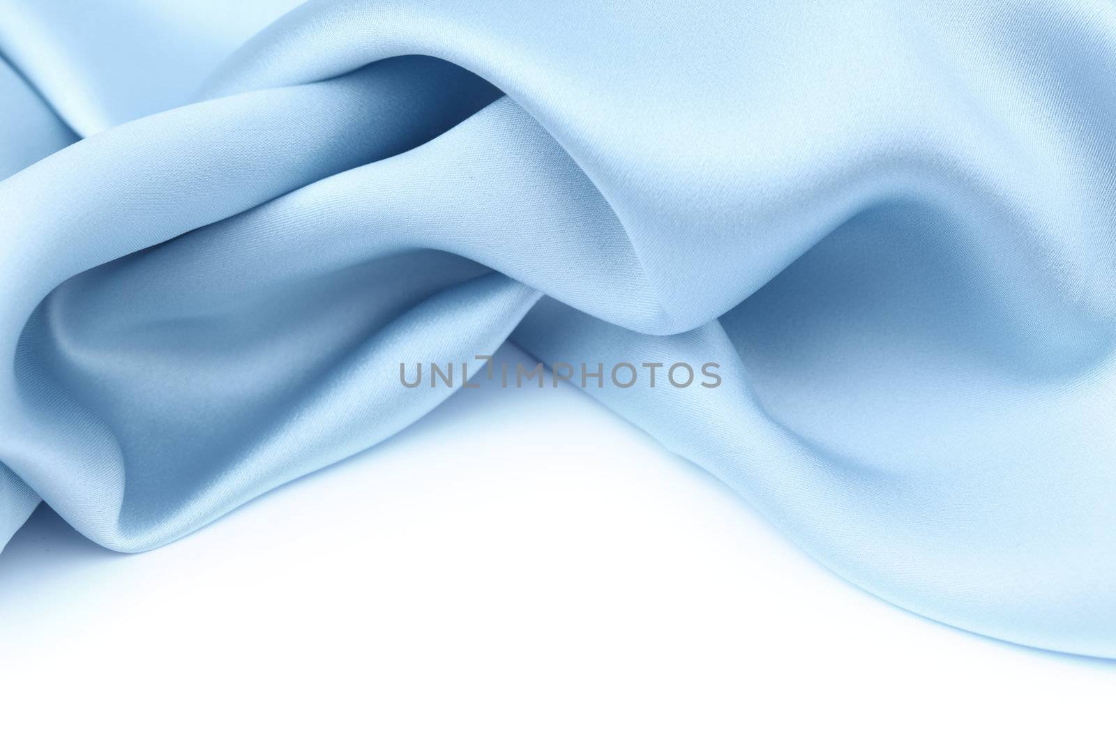  blue satin isolated on white closse up