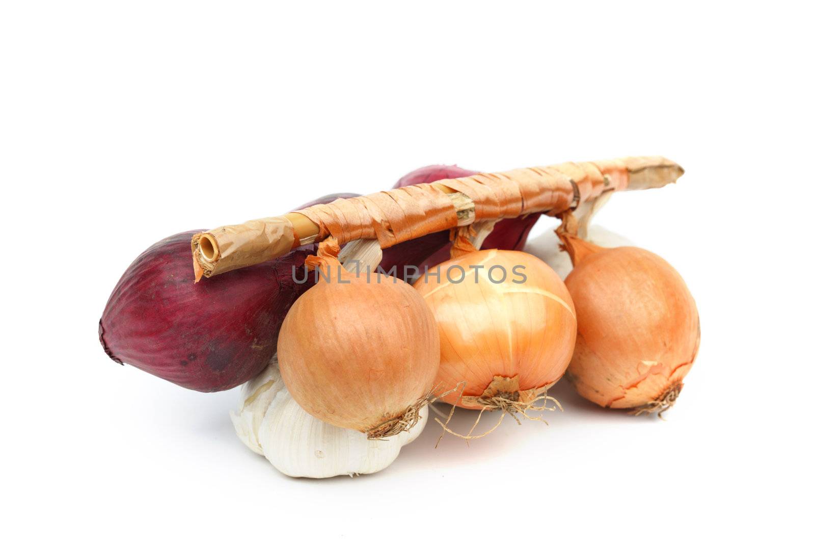 onion pile isolated on white