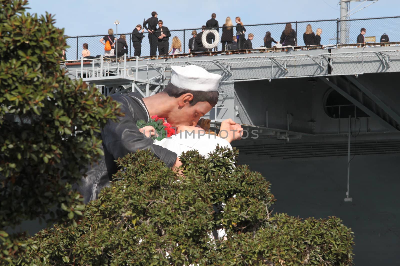 San Diego, CA - FEBRUARY 16 : WWII 'Kiss' statue returns February 16, 2013 in San Diego, CA.