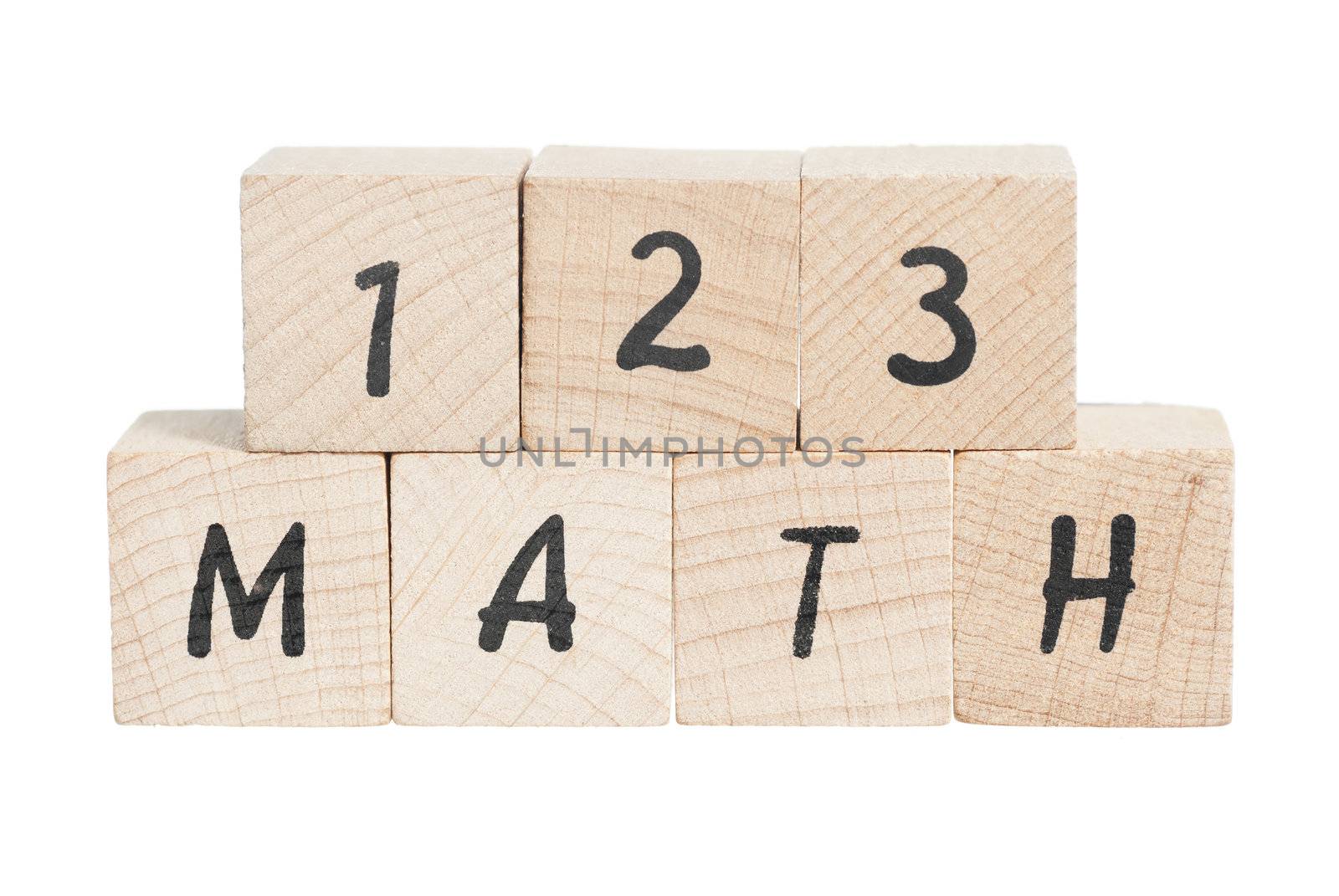 Maths Sum With Wooden Blocks. by swellphotography
