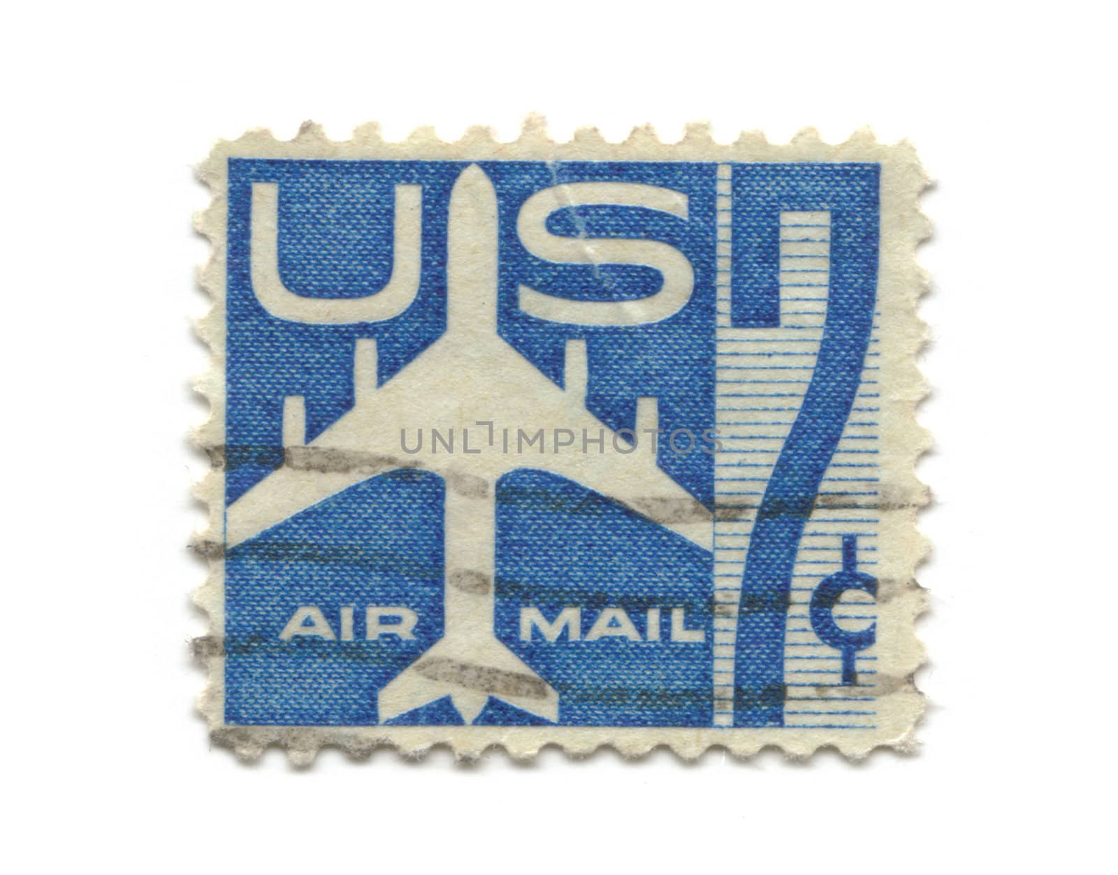 Old postage stamps from USA seven cent - 7 cent