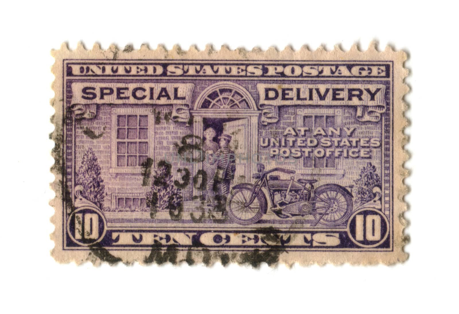 Old postage stamp from USA ten cent  by fambros