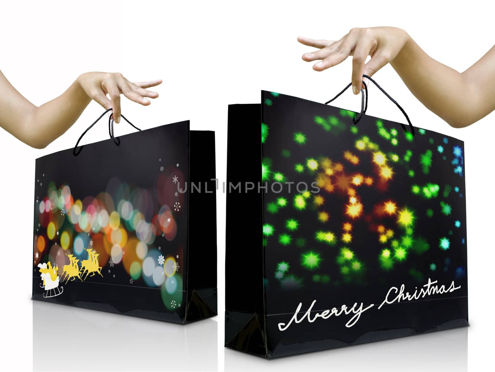 Shopping bag in holiday event , Christmas gift concept