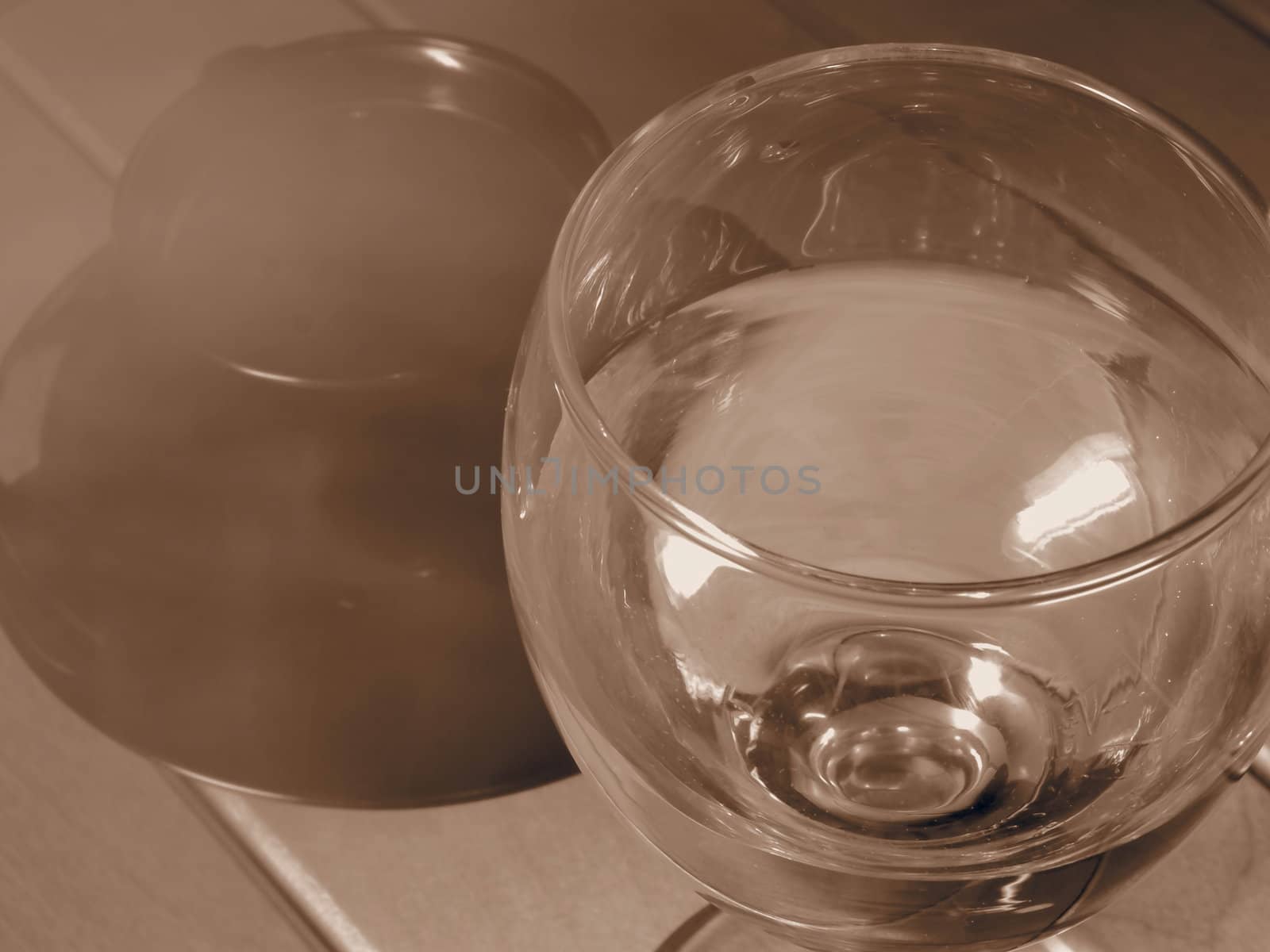 shot of vodka, a cup of coffee, tobacco smoke