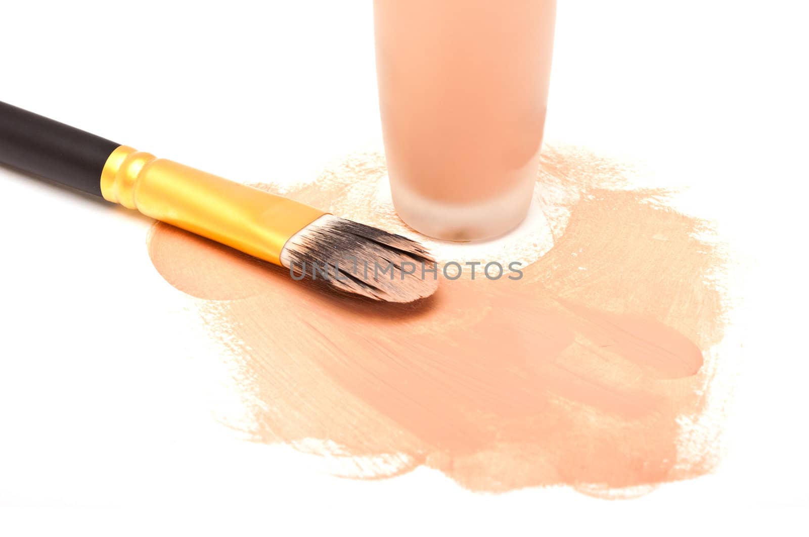 photo of make-up brush on white background