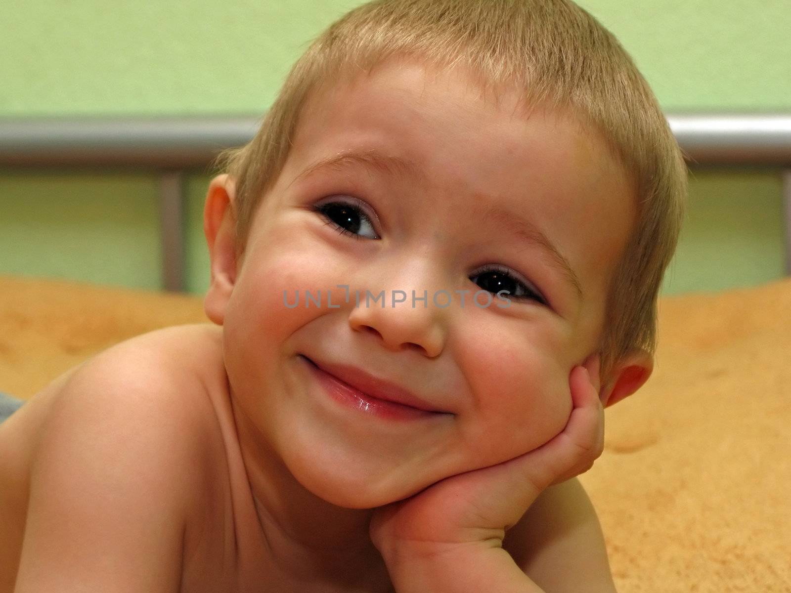 Little child smiling for happiness and fun