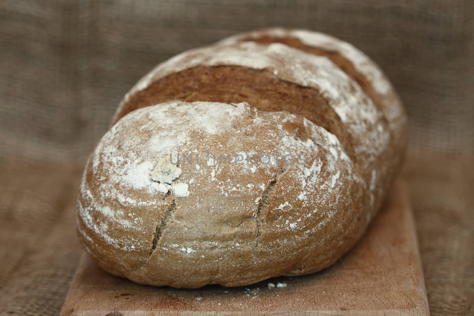 Traditional black rye bread  shallow DOF