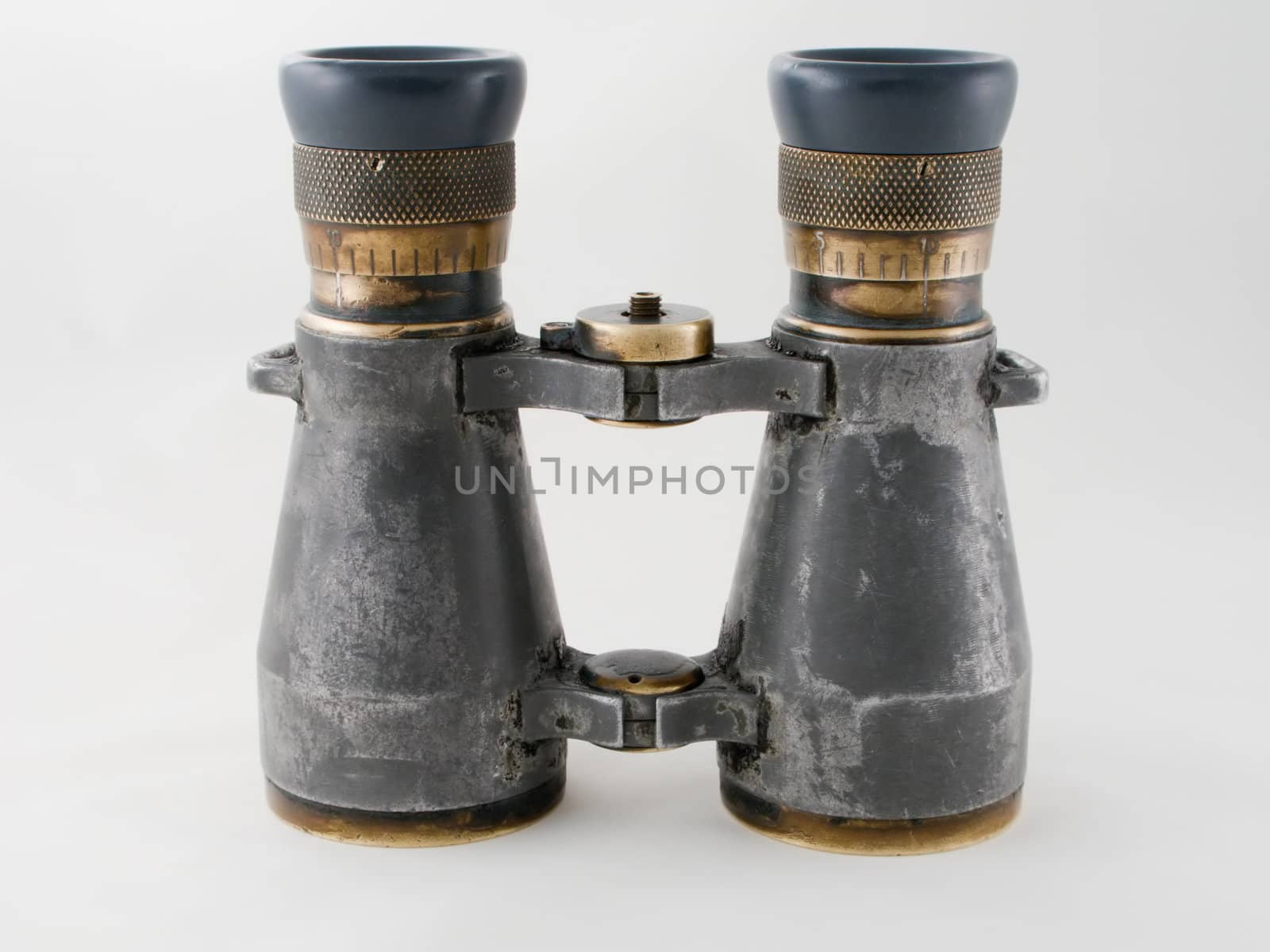 Looking binoculars lens isolated on white by ia_64