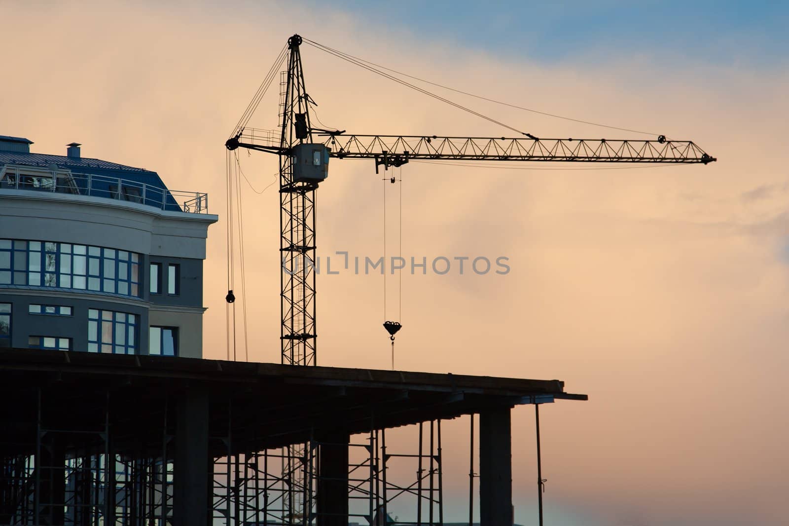 Tower crane building city structure construction