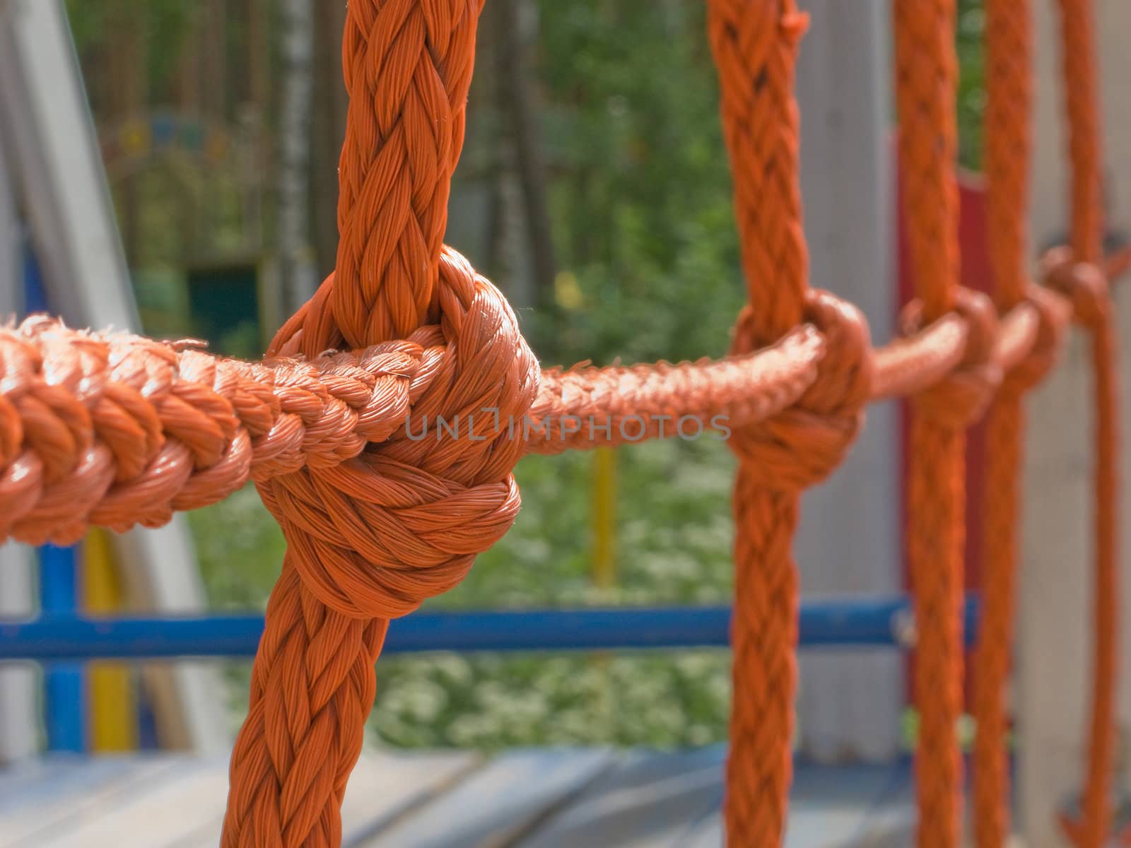 Tied up rope knot isolated on background