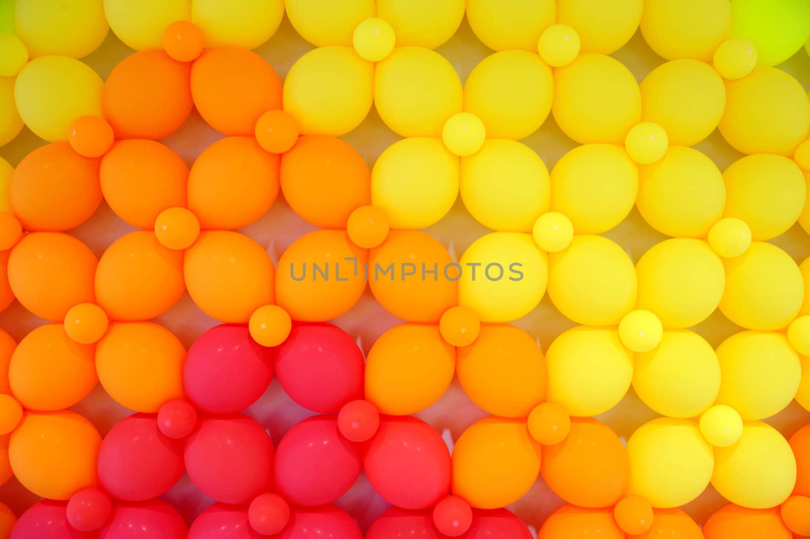 Detail from a wall of balloons