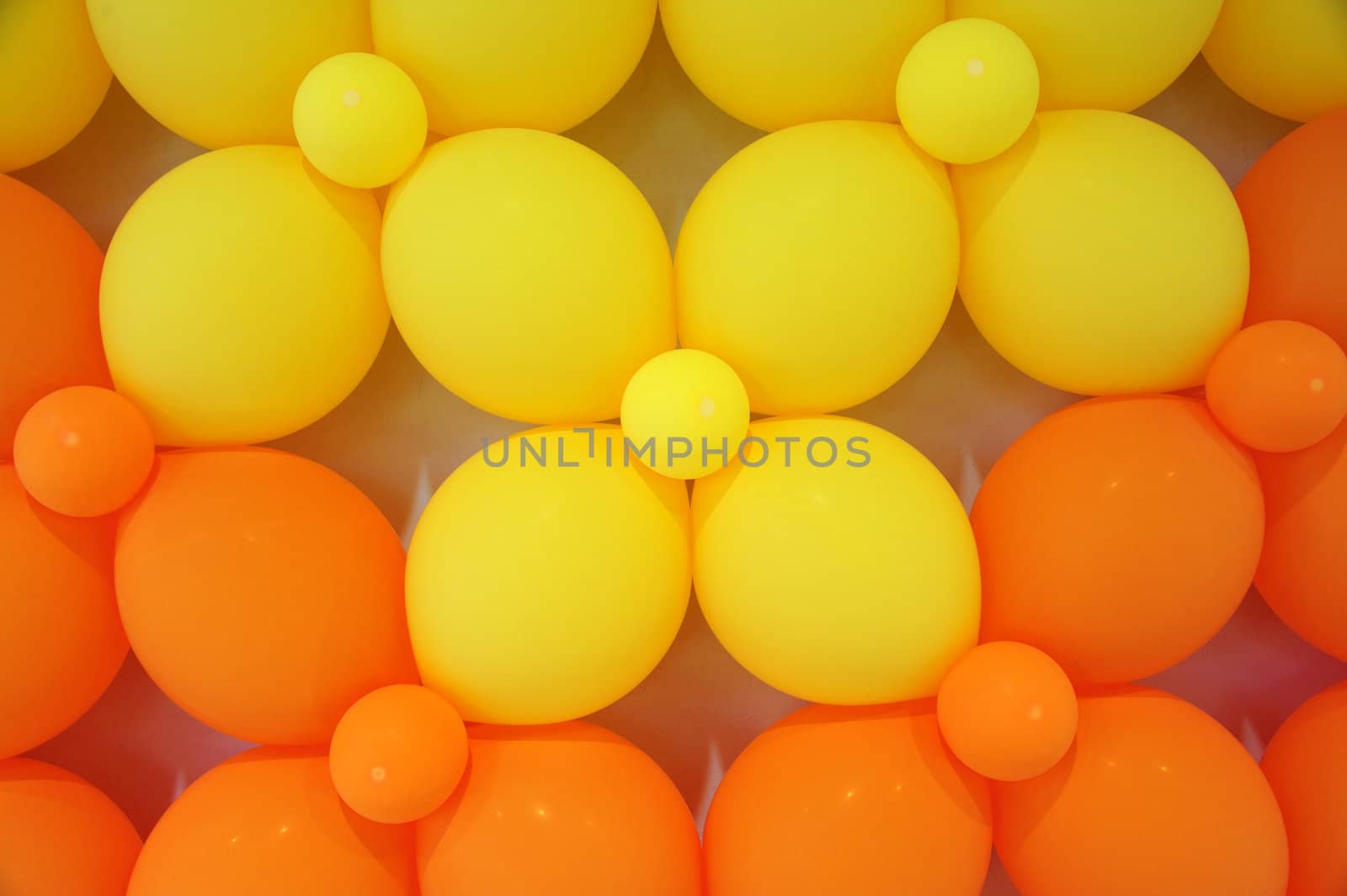 Detail from a wall of balloons