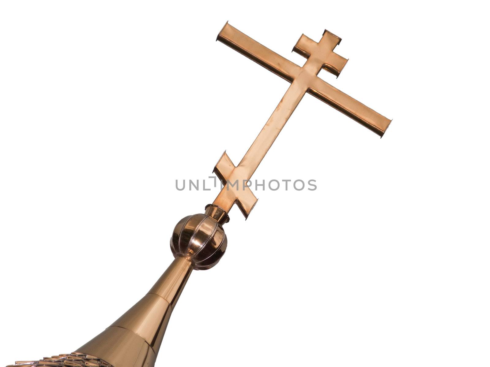 Cross on church dome religion scene