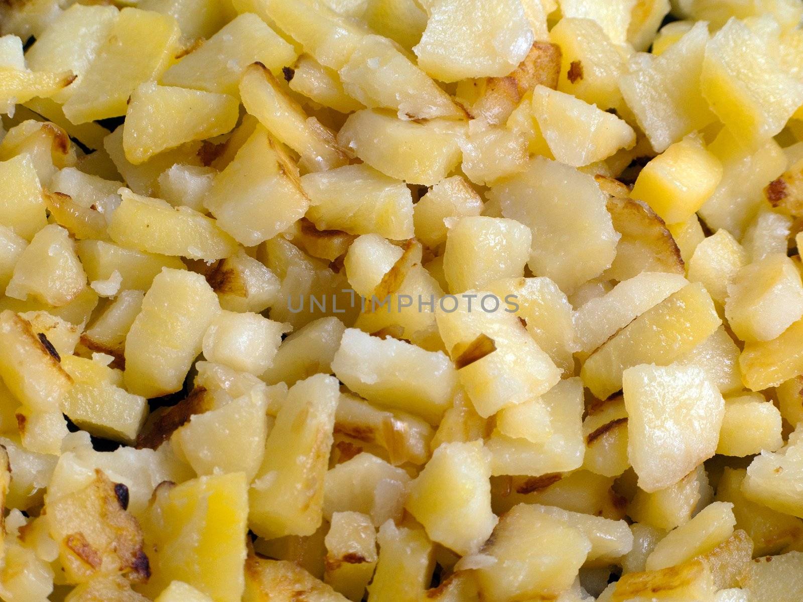 Fried potato food prepared for dinner meal eating