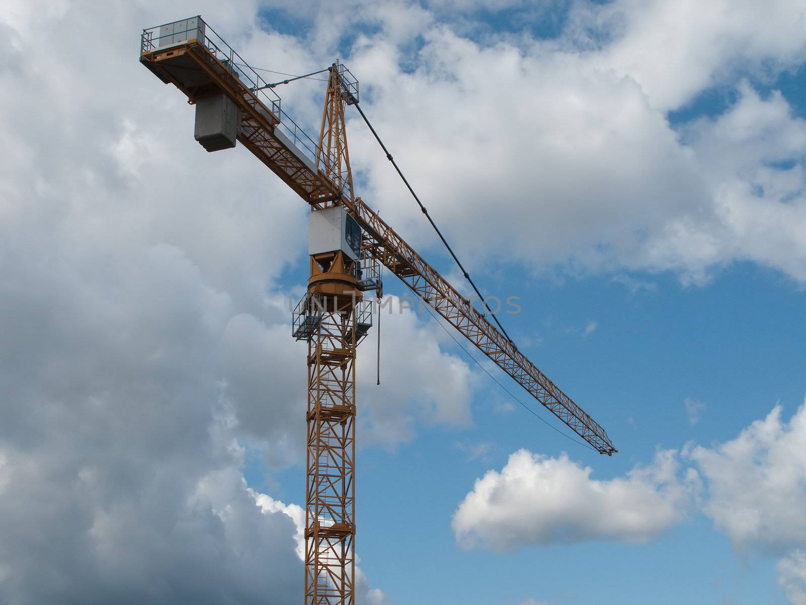 Tower crane with steel hook building metal construction