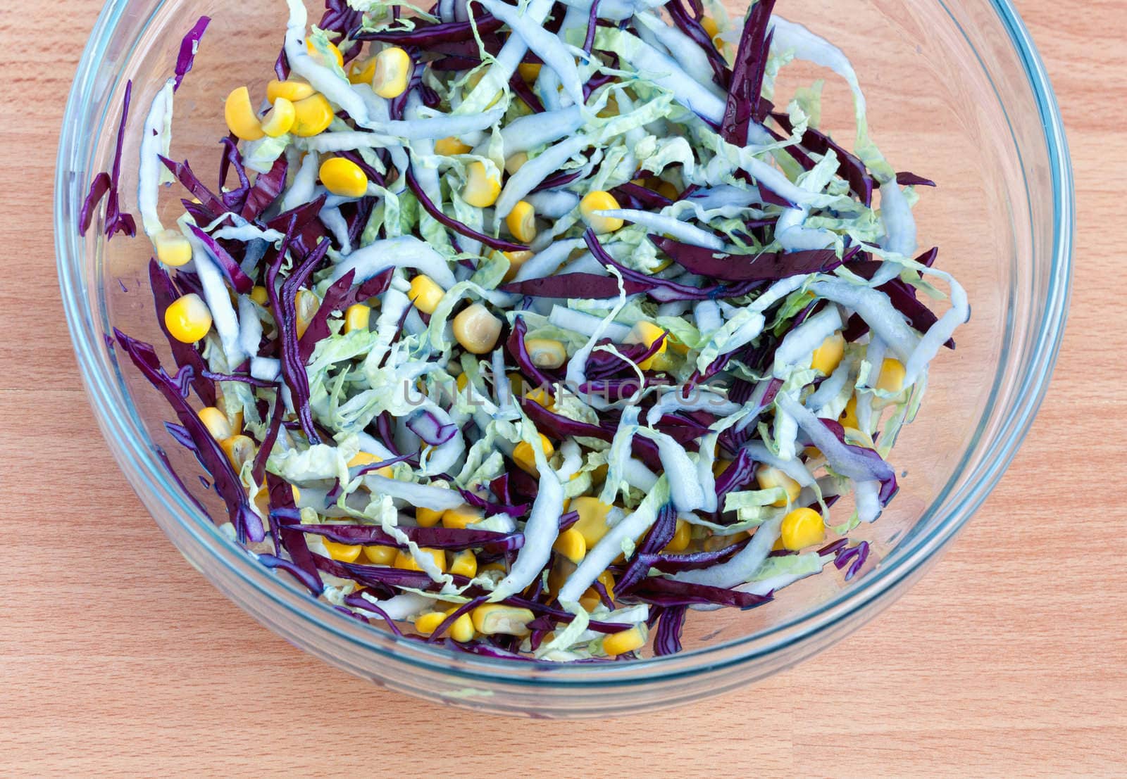 fresh salad and corn