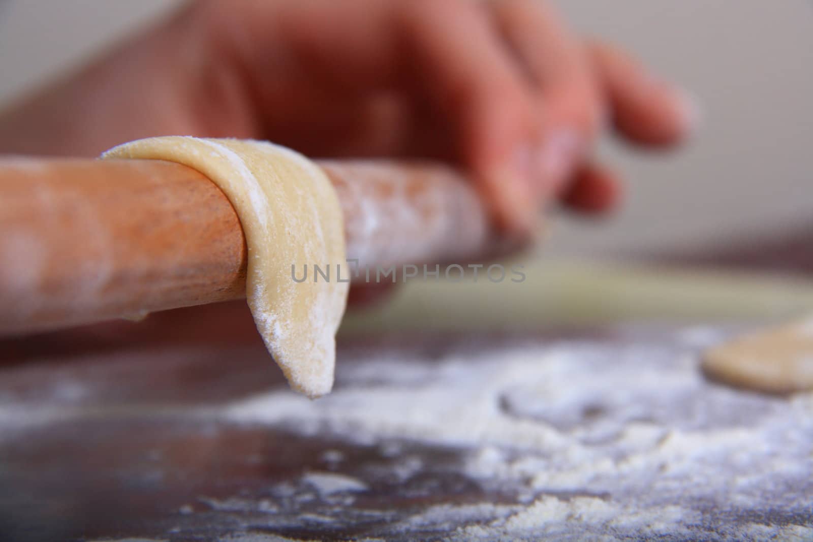 hand made ravioli getting prepared on table 