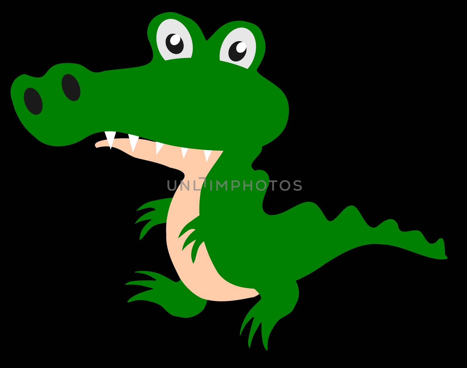 Illustration of a cartoon Crocodile