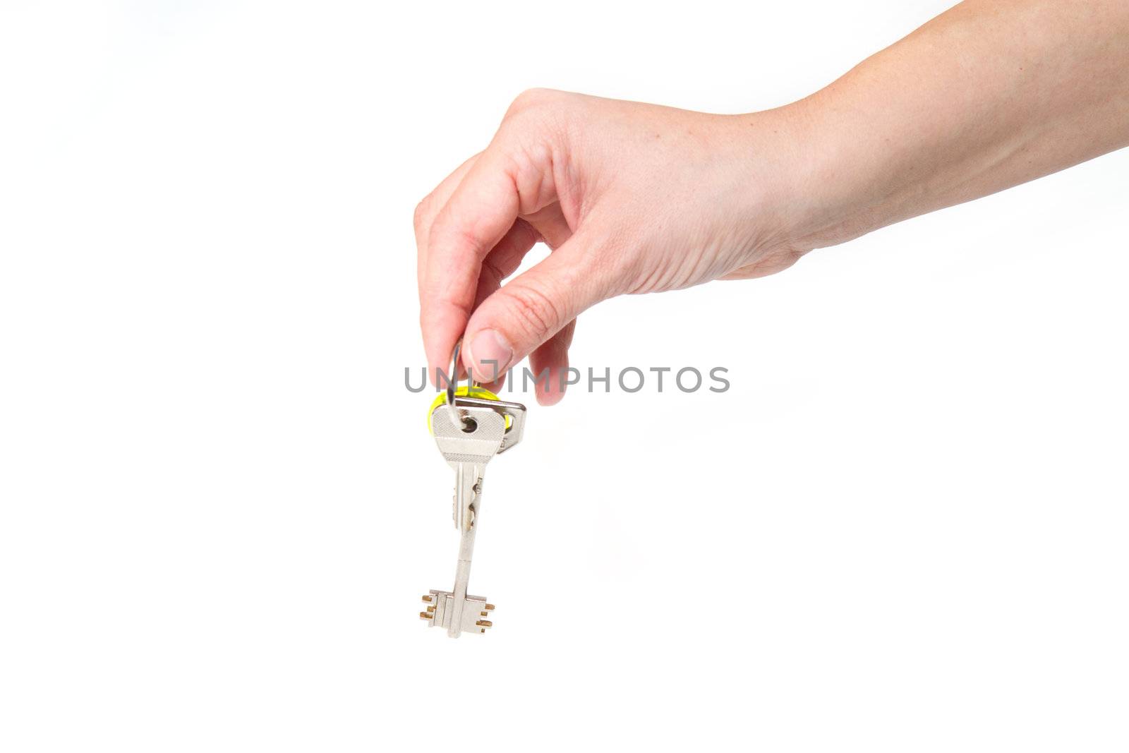 a bunch of House key with house in backgrounds by lsantilli