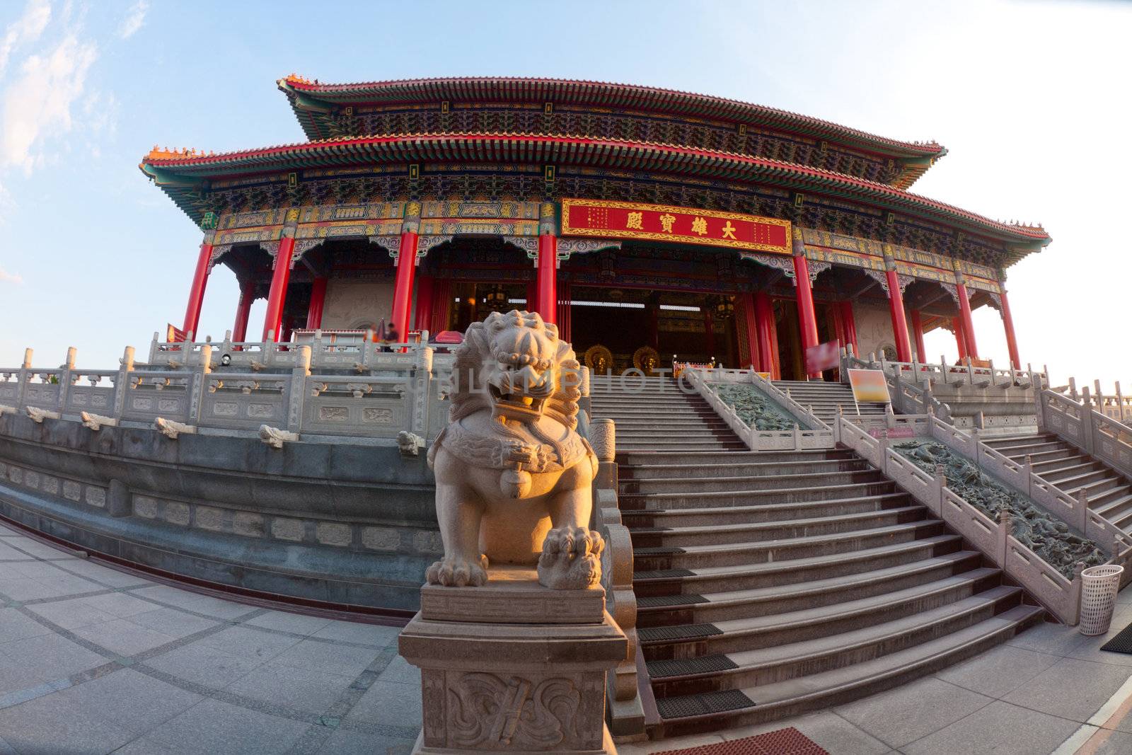 architecture of China temple with blue sky