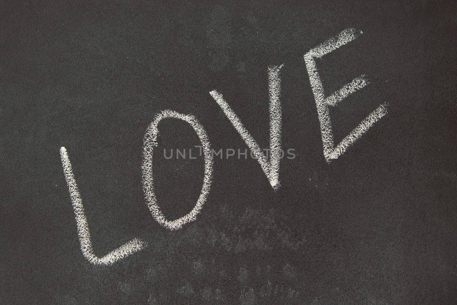 Chalk drawing Love word written on chalkboard