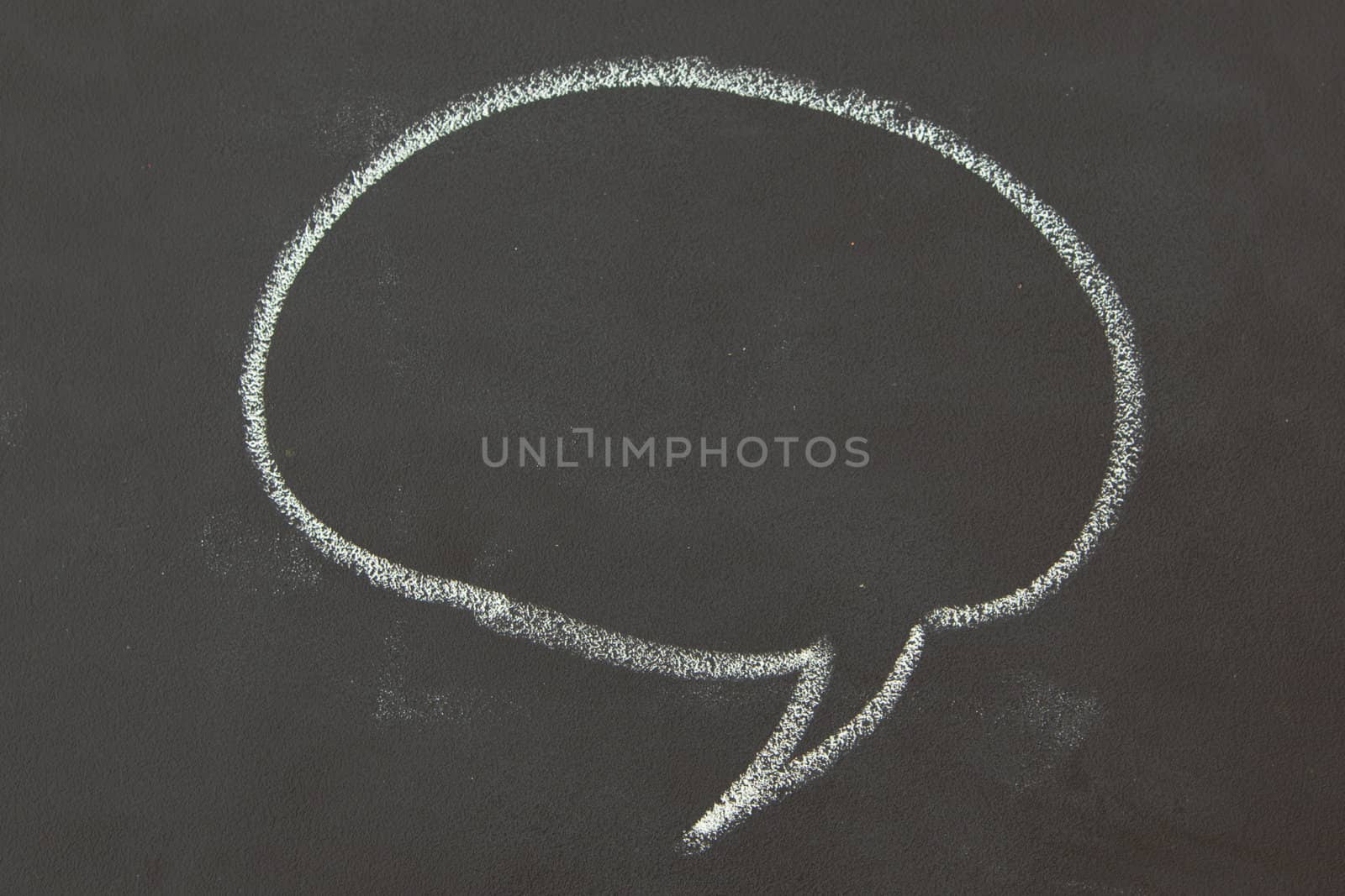 black board and white chalk speech bubble