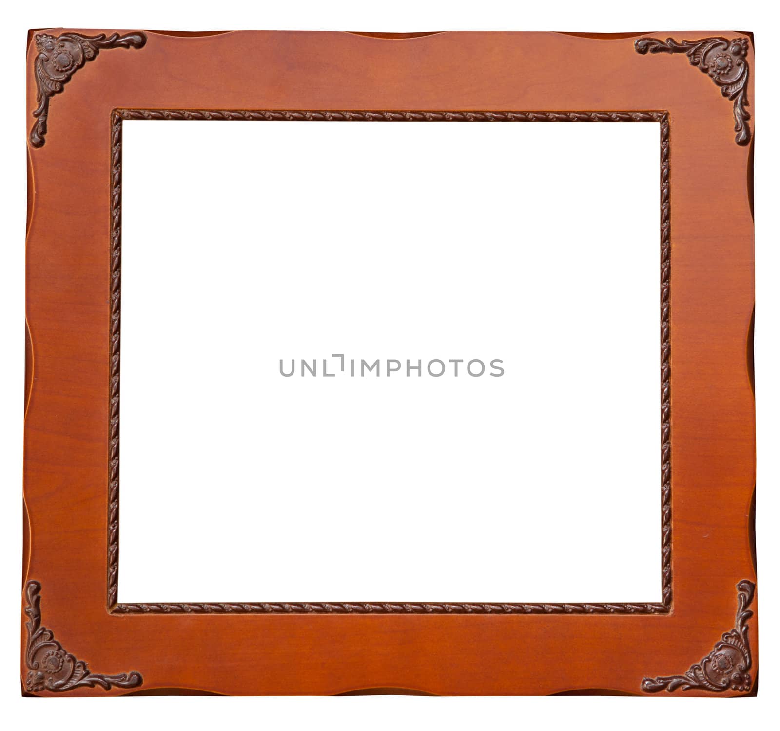 Isolate Wooden frame on white background